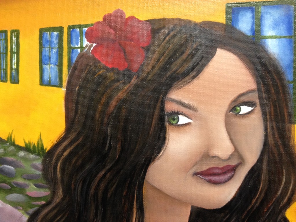 volto ragazza in giallo